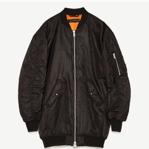 Zara Black Oversized Bomber Jacket
